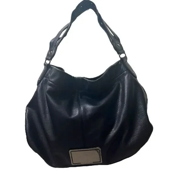 NWOT Lg Ted Baker Blk Leather Hobo w/Braided Interlaced Shoulder Strap w/5