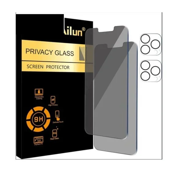 AILUN Privacy Glass Screen Protector‎ (2 Pack) iPhone 13 Pro Max (NEW IN BOX)
