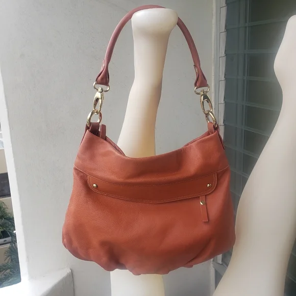 Pietro Alessandro New York Orange leather Hobo Bag