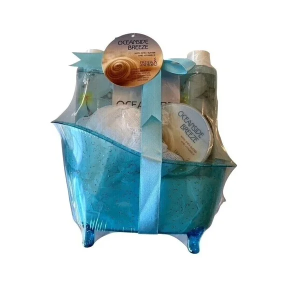 Freida and Joe Bath Gift‎ Set Women OS Blue New Oceanside Breeze 5pc Bathtub Kit