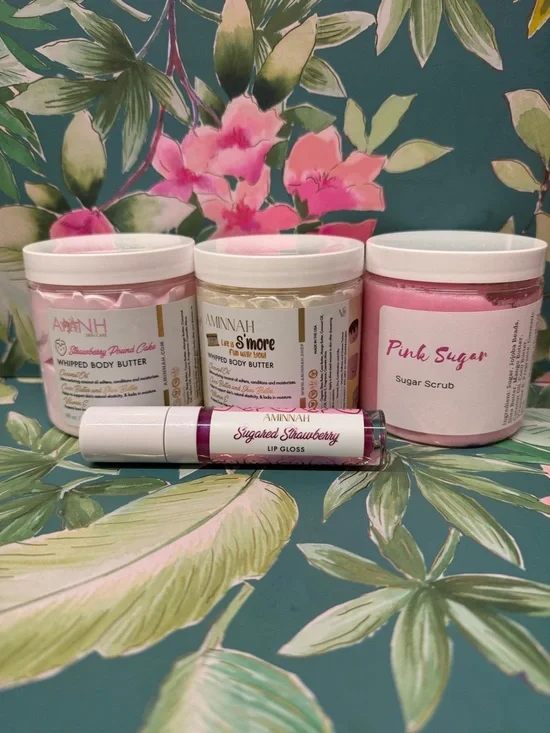 Aminnah Strawberry & Pink Sweets Bundle – 4 Pieces