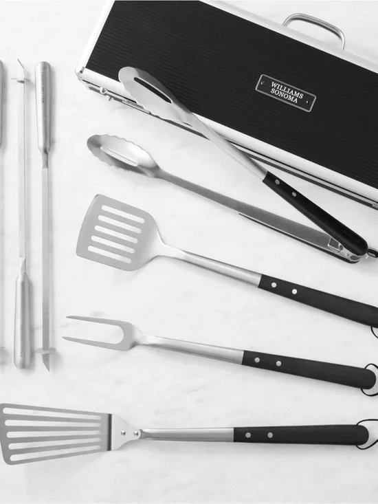 Williams Sonoma Black Stainless Steel BBQ Tool Set of 8