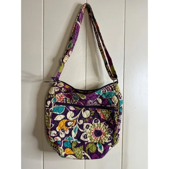 Vera Bradley Floral Hobo Bag Women's Quilted Shoulder Bag Purse‎