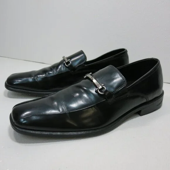 Kenneth Cole New York Horse Bit Leather Dress Loafers Footwear Men's Shoes 9.5