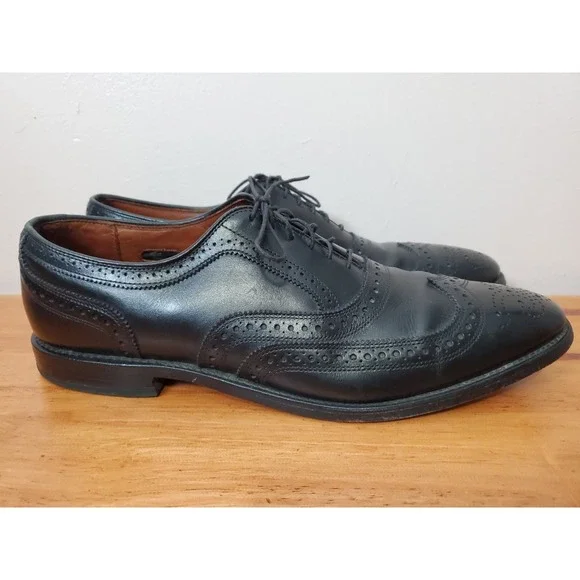 Allen Edmonds McAllister Wingtip Shoes 13 2A AA Narrow Black Leather USA Brogue
