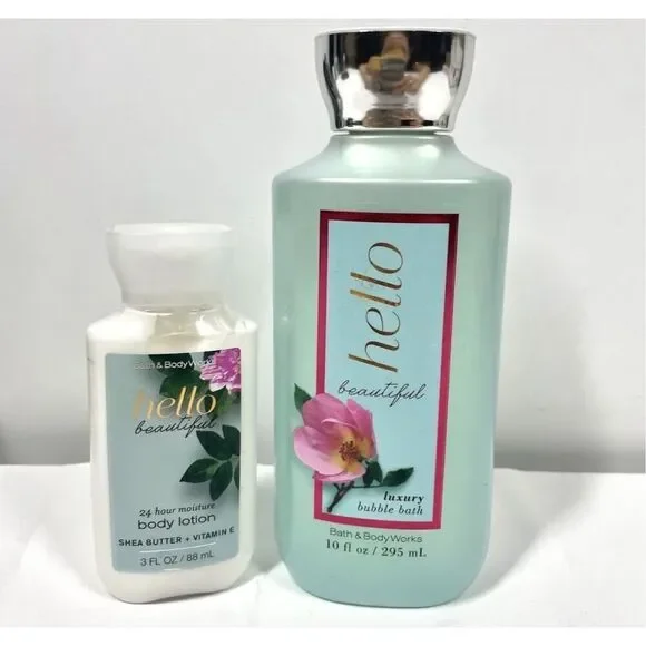 Bath & Body Works Hello Beautiful Luxury Bubble Bath 10 oz & Lotion 3oz New HTF