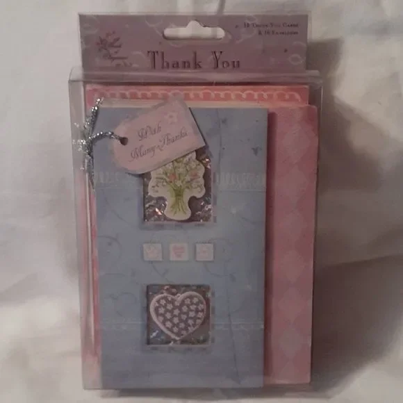 NEW Wedding Thank You‎ Cards Box of 10 Holographic