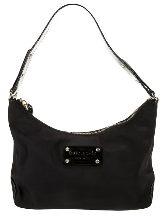 Kate Spade New York Black Nylon Shoulder Hobo Bag Authenticated