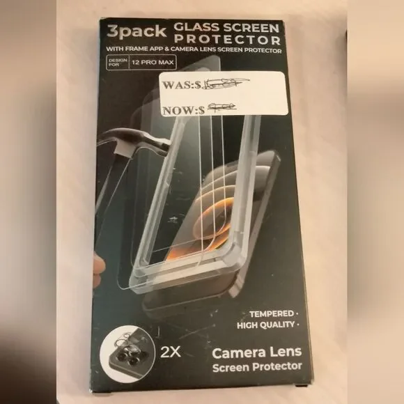3 Pack Glass Screen Protector & Tempered Glass