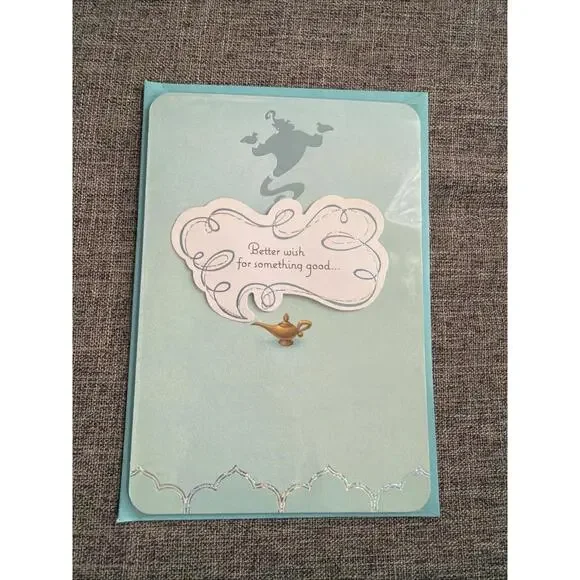 Hallmark Disney Birthday Greeting Card Aladdin Better Wish For Something Good