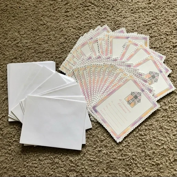 First Communion 25 Invitation Set Cross NWOT
