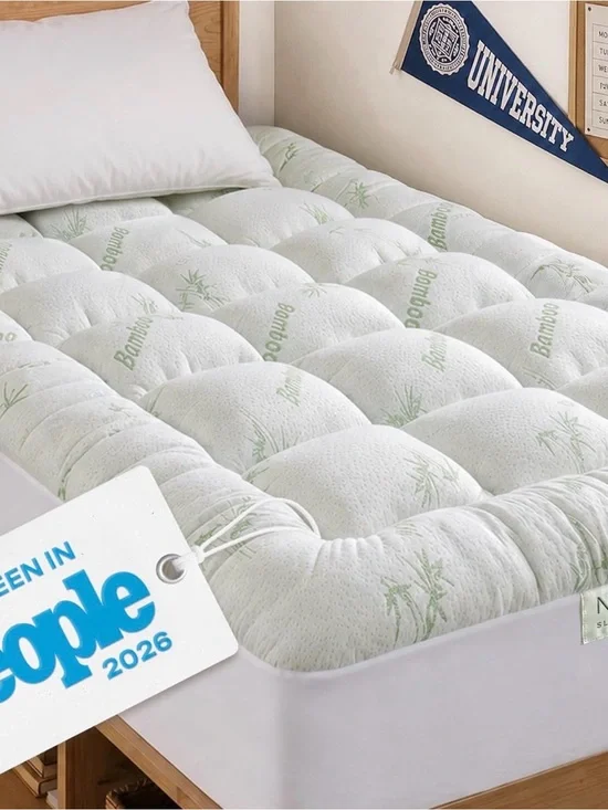 Bamboo Mattress Topper AND Sonoma Goods 100% Cotton Percale Twin XL Sheet Set
