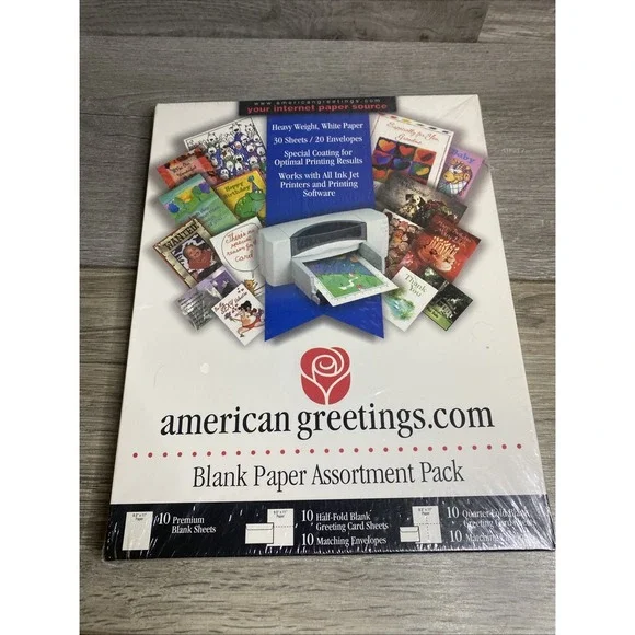 American Greetings Blank Paper Assortment Pack NEW SEALED