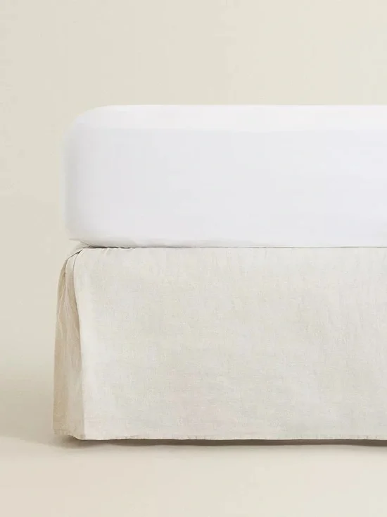 NWT Zara Home Faded Linen Bed Skirt