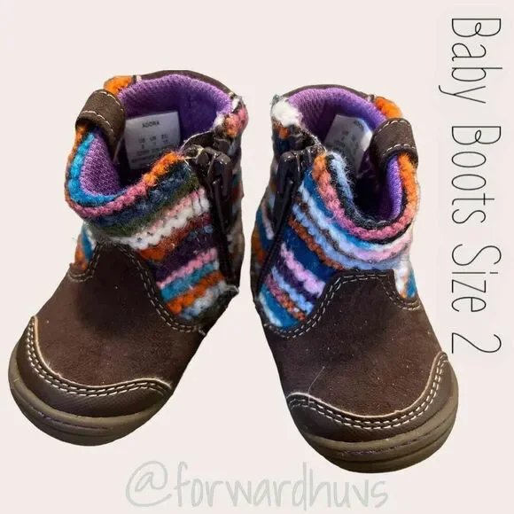 Knit Surprise Baby Boots by Stride Rite Size 2