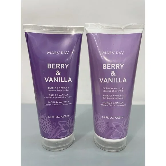Mary Kay Berry & Vanilla Scented Shower Gel Body Wash & Lotion Set New Sealed