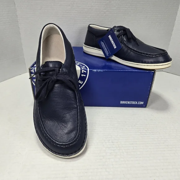 Birkenstock Unisex Pasadena Blue Leather Oxford Slipon Shoes EU 41 reg US W10/M8