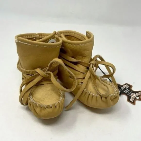 Laurentian chief moccasins C4 baby leather booties BoxH