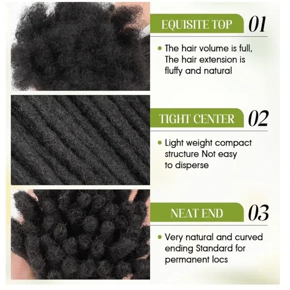 100% Human Hair Dreadlock Extensions 0.6cm Width 12 Inch 30 Strands Natural