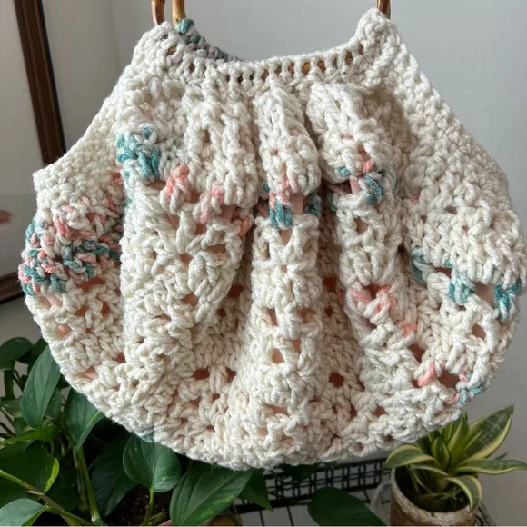 Handmade Crochet Hobo Handbag