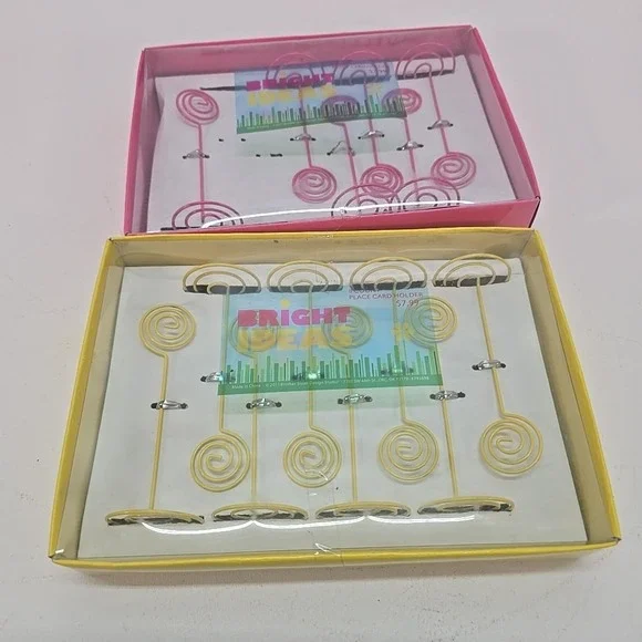 Set‎ Of 14 Bright Ideas Spiral Place Card Holders