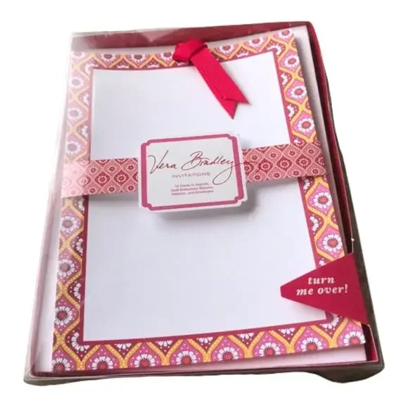 Vera Bradley Retired Raspberry‎ Fizz Invitations NEW NIB Blank Party Paisley HTF