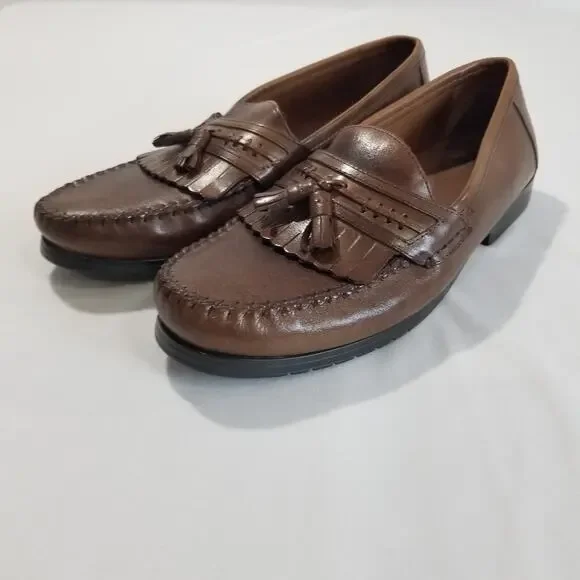 Nunn Bush Men's Brown 81225-02 Leather Tassel Kiltie Loafer Dress Shoe Brazil 11
