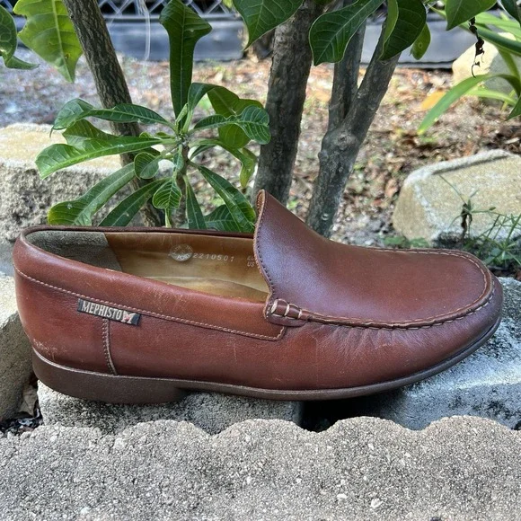 Mephisto Loafers Mens Size 11 Brown Leather Dress Comfort Slip On Cool Air