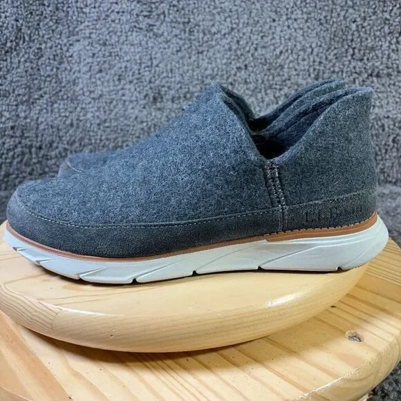 LL Bean Downeast Slip Ons Casual Shoe Mens Size 9 Gray Wool