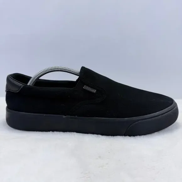 Lugz Bandit Black Canvas Slip On Mens Sneakers Size 10 Wide