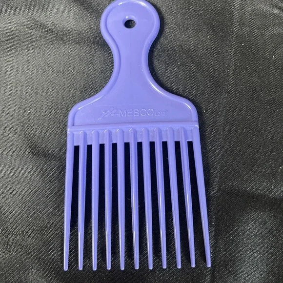 Vintage Mebco Purple Lift Comb Hair Pick Wavy‎ Detangling Handle Retro 1980-90s