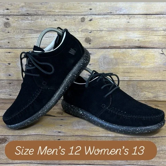 Worldboots Sz 12 Mens Moccasin Sneakers 100%‎ Leather Suede BlackColor