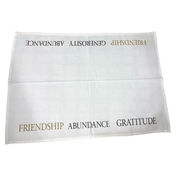 Williams Sonoma Napkin set/4 Friendship Generosity Abundance Gratitude NEW