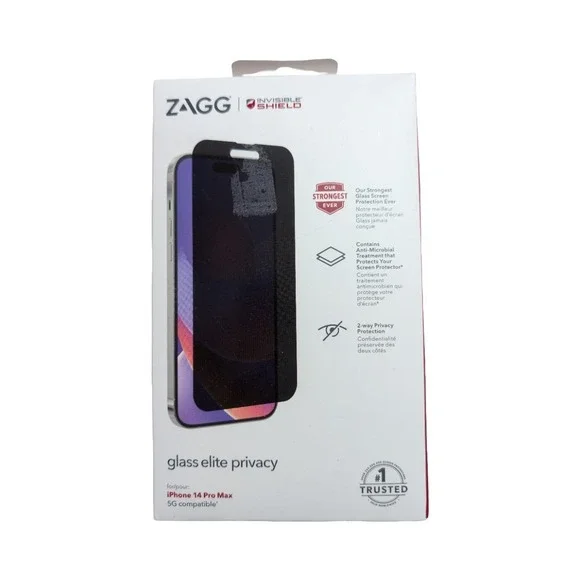 Aa9-N ZAGG InvisibleShield Glass Elite Privacy Protector‎ For iPhone 14 Pro Max