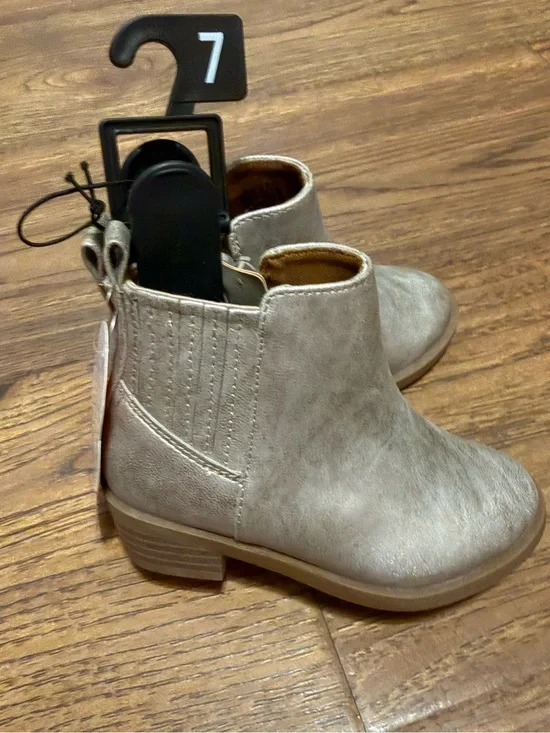 Girls' Neutral Ankle Boots - Taupe Kids Shoes