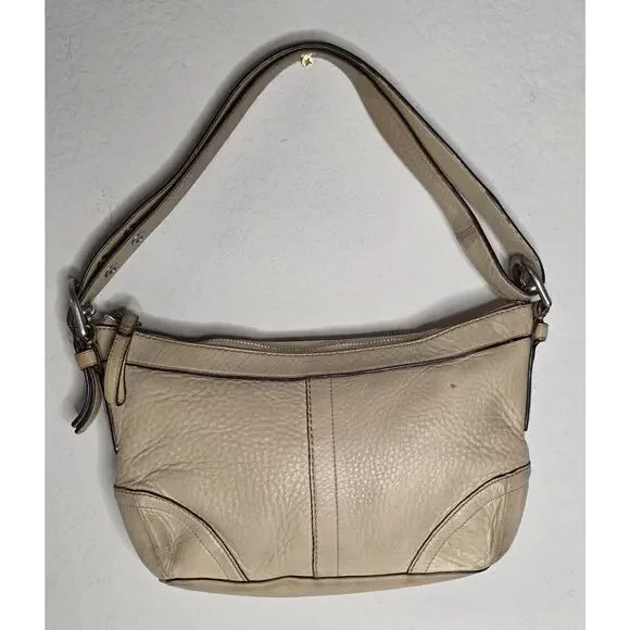 VINTAGE COACH F12321 MADISON TAN PEBBLE LEATHER SHOULDER BAG OLD SCHOOL LOOK Y2K
