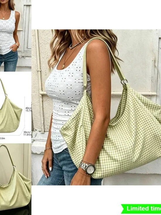 Large Lightweight Hobo Tote Crossbody Bag Soft Shoulder Purse with Strap