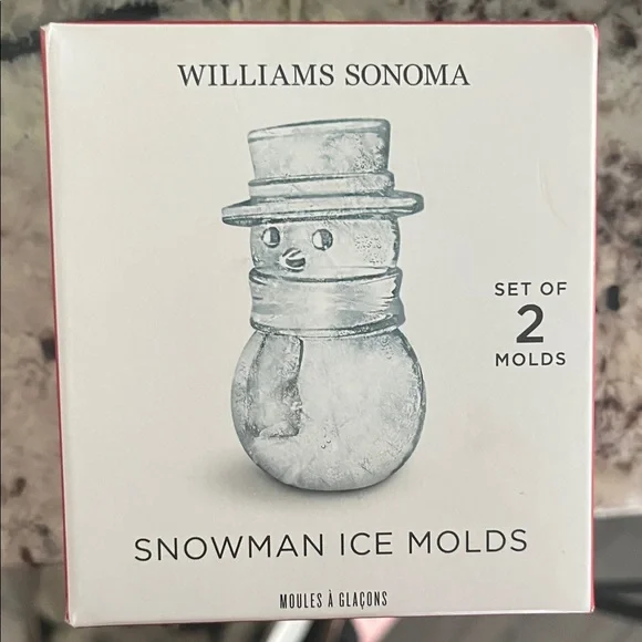 NIB Williams Sonoma - (2) Snowman Ice Molds