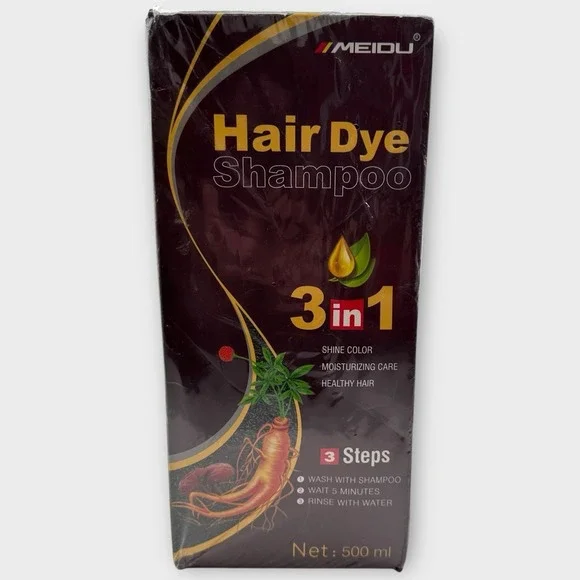 Meidu Hair Dye Color Coffee‎ Brown 3in1 Shampoo Instant Color Shine Moisturizing