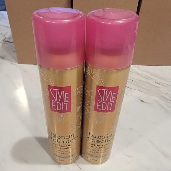 2 pack STYLE EDIT Blonde Perfection Root Concealer Medium Blonde 4.0 oz Each