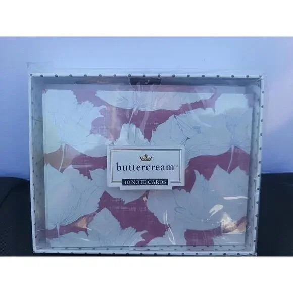 Buttercream 10 Note Cards Paris Merci Bonjour NEW With Envelopes