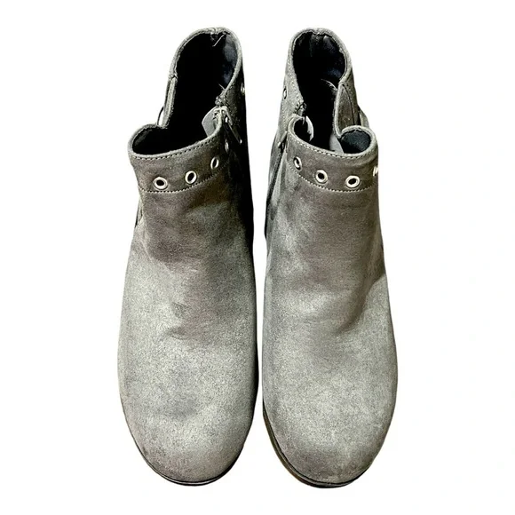 Justice Gray Faux Suede Ankle Booties Size 9