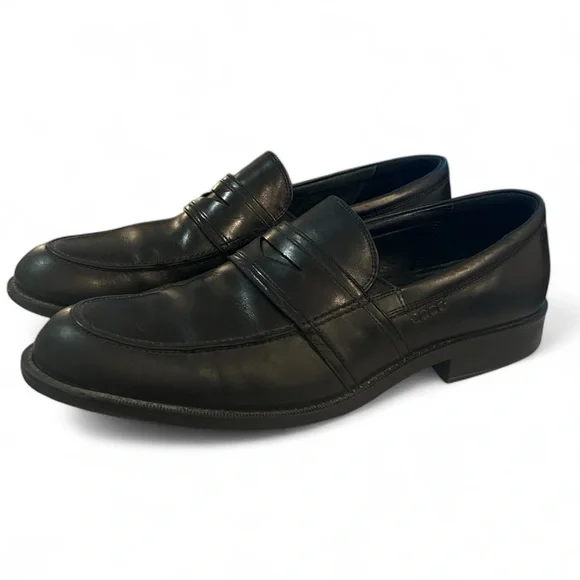 ECCO Men's Black Leather Penny‎ Loafer - Size 13-13.5