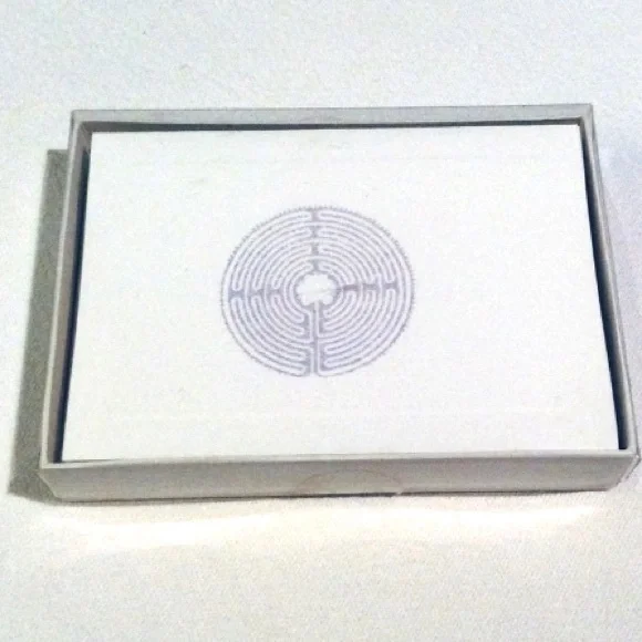Note Cards Lavender Embossed Chartres Labyrinth