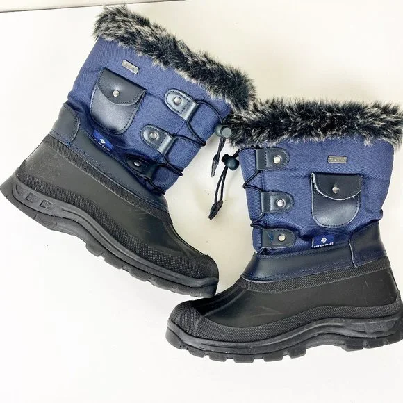 2/$30 Dream Pairs Thinsulate K Snow Waterproof Navy Snow Boots 3