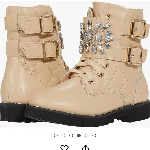 Kurt Geiger Beige Ankle Boots with Jewel Embellishment