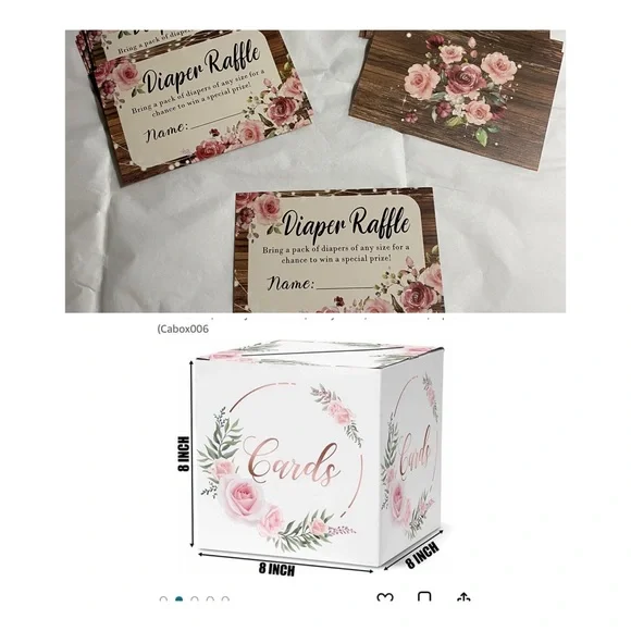Diaper raffle cards and box