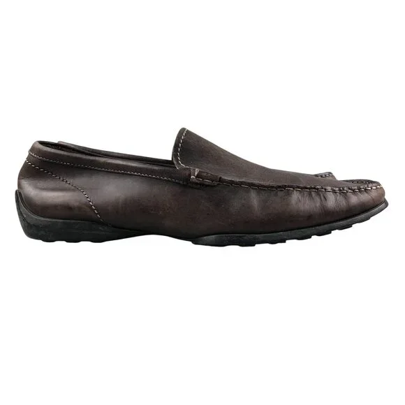 Tremp Men's Size 45 Brown Leather Closed Toe Slip On Driving Shoes Loafers ITALY