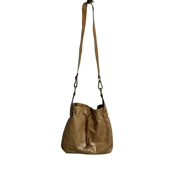 Hillard & Hanson Vtg Leather Boho Bucket Shoulder Bag Purse Hippie Rivets Y2K