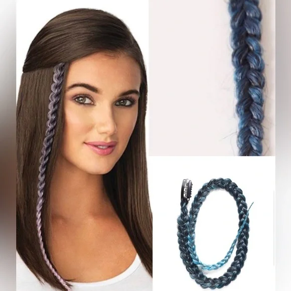 Pop by Hairdo 20” Teal Hair Extension Metallic‎ Clip In Braid Extension Gift NEW